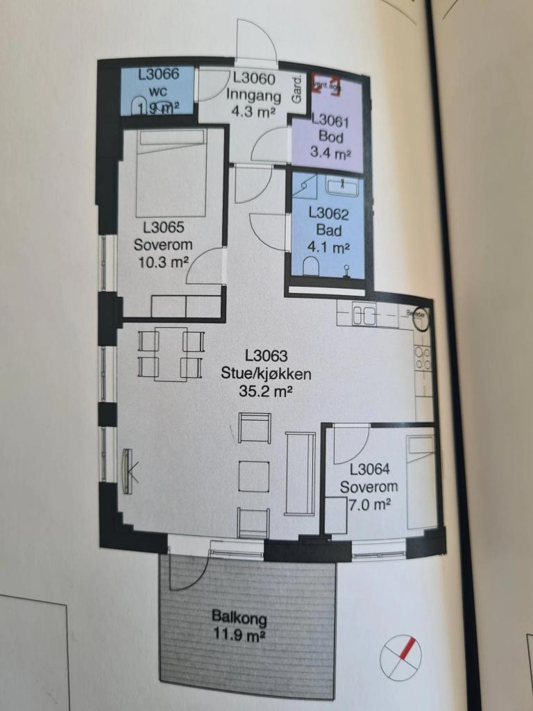 Plantegning av leiligheten